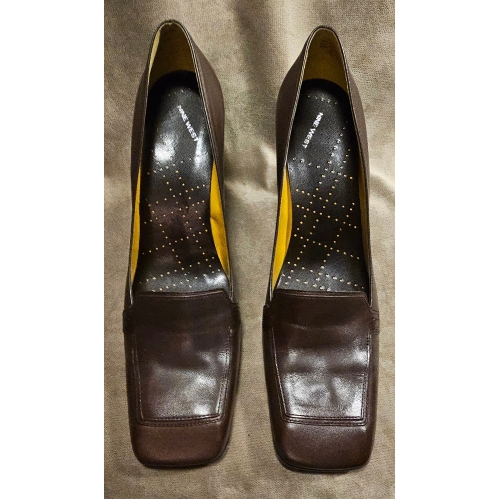 Vintage 90s 11 Nine West Nehemyar Roasted Chestnut Leather Square Toe Loafer
